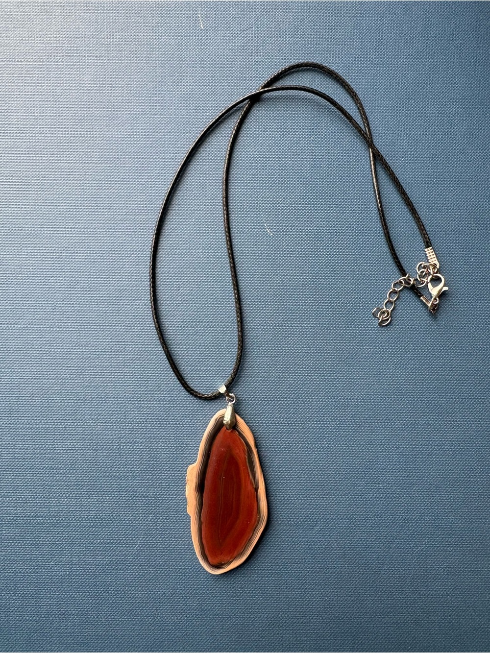 Brown Agate Slice Pendant Necklace